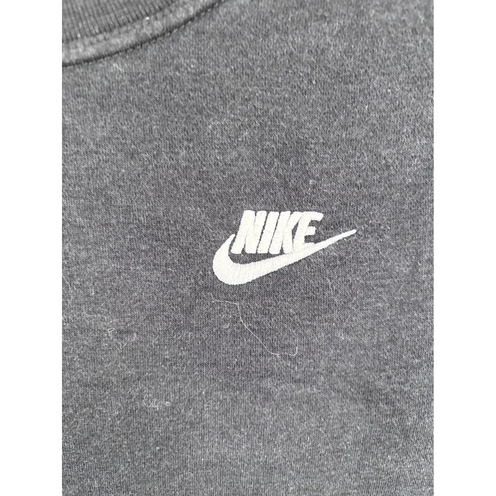 Nike Sportswear Crewneck Sweatshirt Black White Embroidered Logo